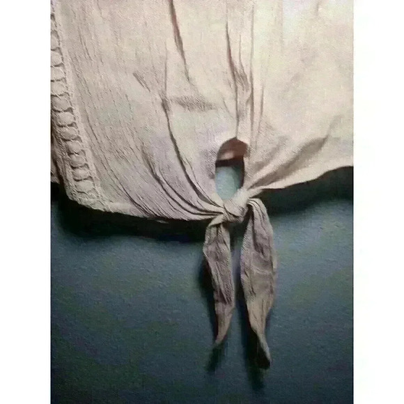 Women's Top by Fundamental Things Small 3/4 Sleeve Cream/Ivory Linen Type Fabric - Picture 5 of 7
